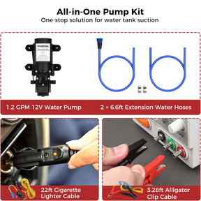 CAMPLUX Nano 3 Portable Propane Water Heater with Pump Kit, Compact & Lightweight Design, Quick Connect Pump Cables & Extension Hoses, Outdoor Camping Shower for Off-Grid Cabin, Hiking, RV