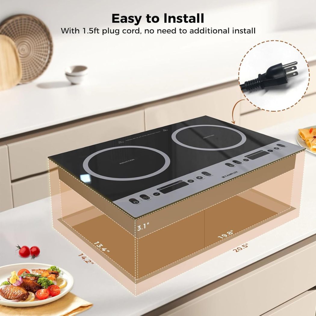 Plaque à Induction Portable Double Tension 110V-220V – Compacte, 9 Niveaux – Pour Maison, Voyage, Camping - 13