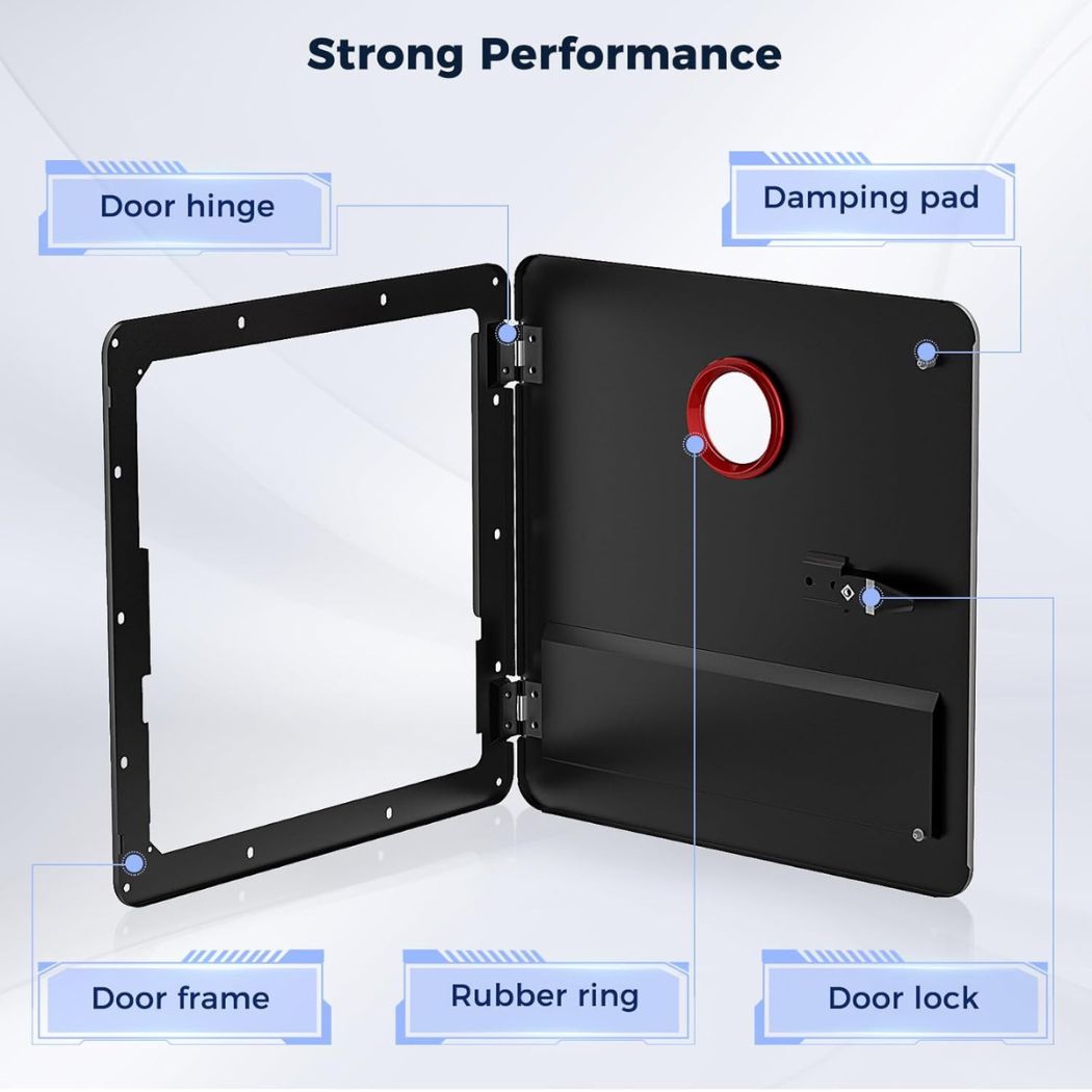 CAMPLUX RV Water Heater Access Door 15 x 15 Inches Black