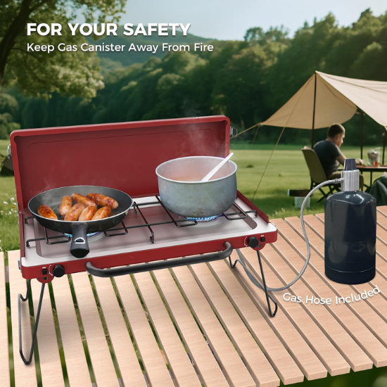 CAMPLUX Safari 2 Burner Propane Camping Stove 20,000 BTU
