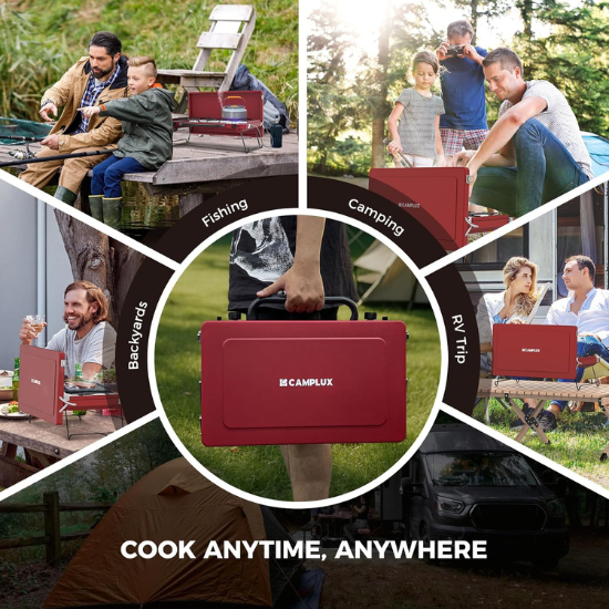 CAMPLUX Safari 2 Burner Propane Camping Stove 20,000 BTU