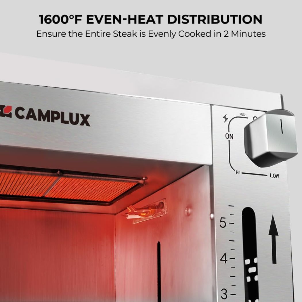 Camplux Grill à steak infrarouge au propane pour l'extérieur, chauffage rapide et efficace à 1 600 °F 