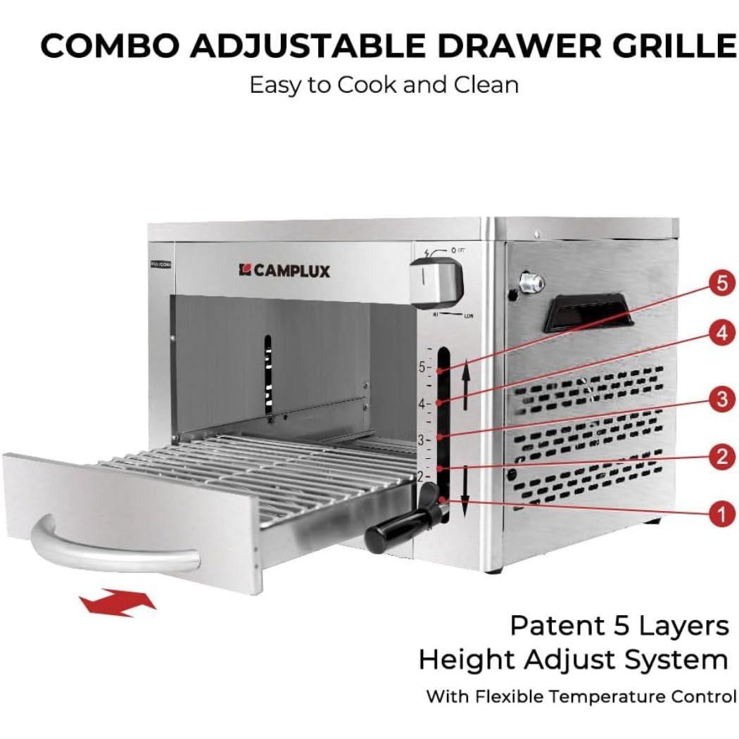 Camplux Grill à steak infrarouge au propane pour l'extérieur, chauffage rapide et efficace à 1 600 °F 