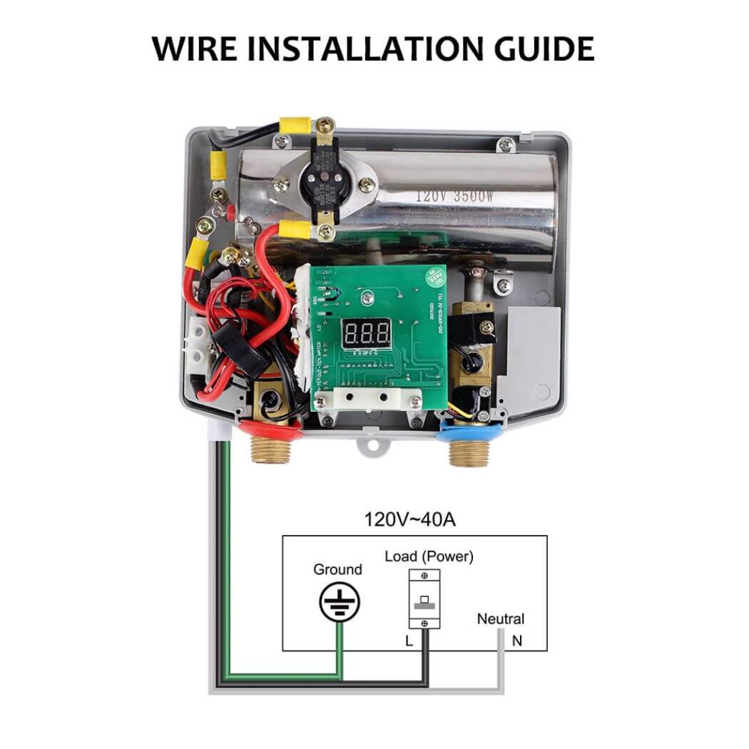 Chauffe-eau électrique sans réservoir Camplux 120 V - 3,5 kW | Blanc 