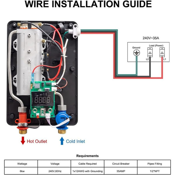 Circuit What Size Breaker For Tankless Water Heater Amp Breaker