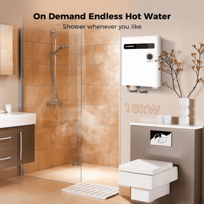 Camplux On Demand Electric Tankless Water Heater 18kW | White