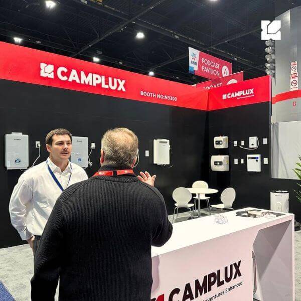 The Camplux booth at the exhibition