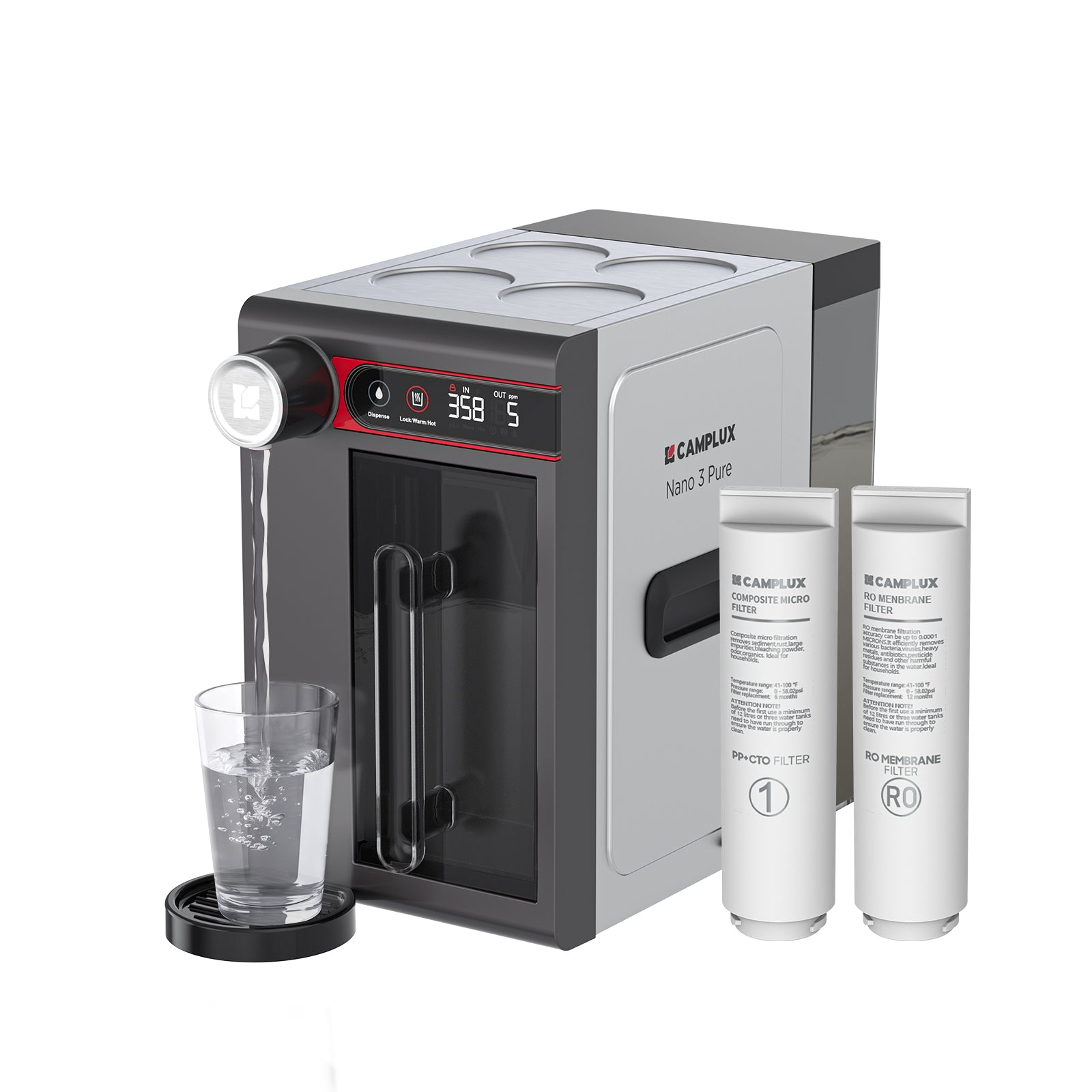 CAMPLUX ROH75 Portable RO Water Purifier with Hot Water