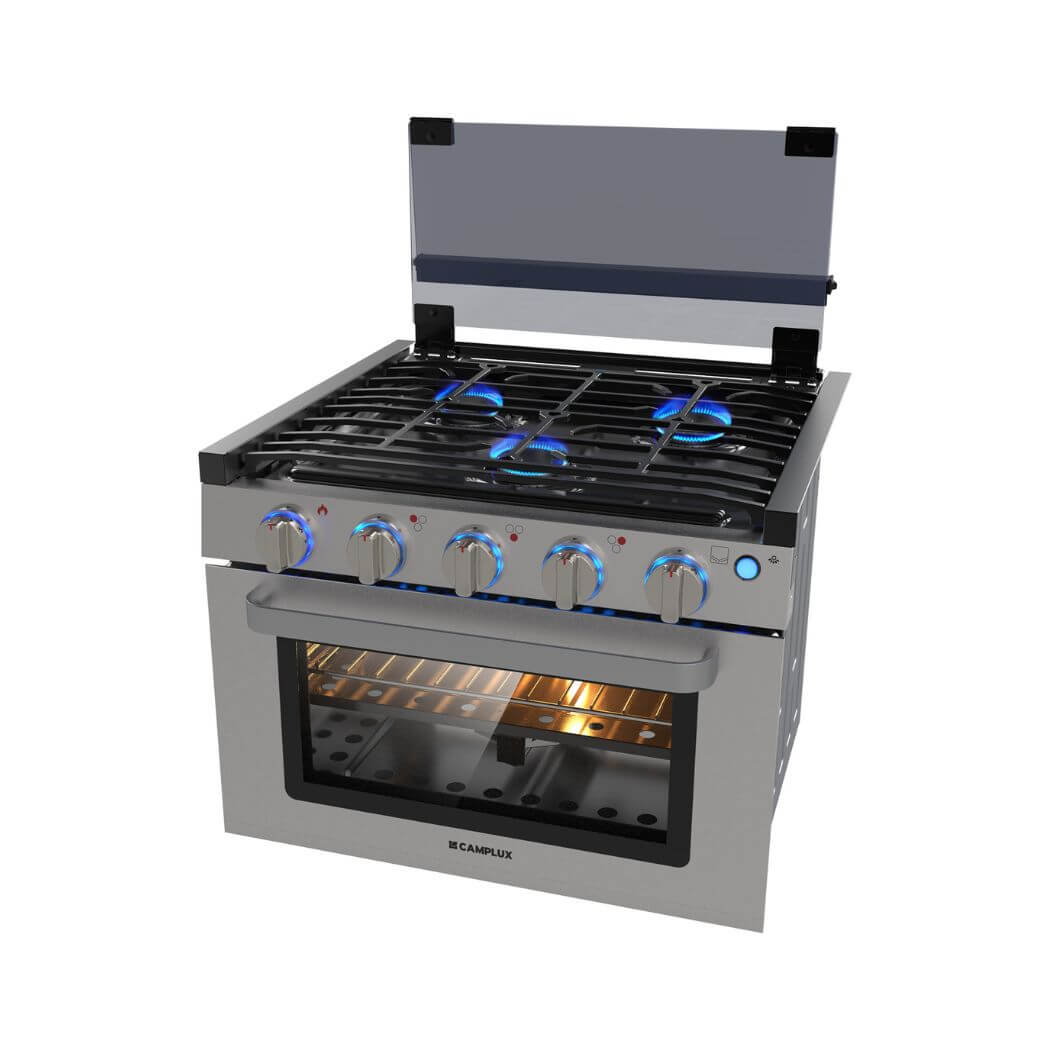 Camplux RV Stove Gas Range Oven w/ 3 Burners Cooktop