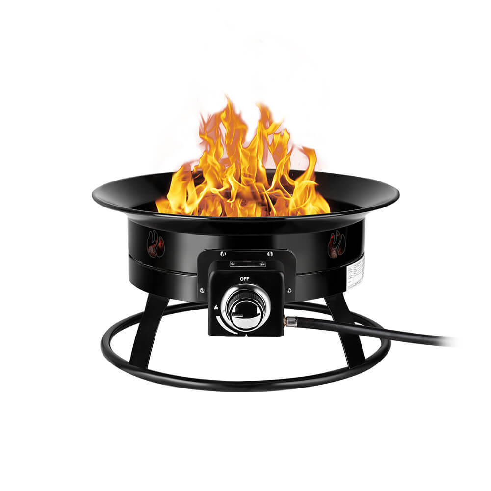 thumbnail image 2 of 19-Inch Portable Propane Fire Pit - 60,000 BTU Outdoor Fire Bowl With Cover & Carry Handle 2 of 14