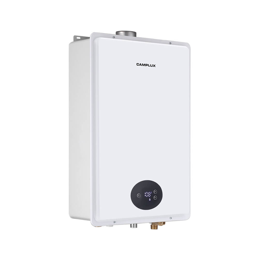 Tankless Gas Water Heater, Camplux On Demand Instant Hot Water Heaters Gas Indoor, 6.86 GPM, 120V AC, White