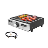 Camplux Portable Griddle Grill Combo for RV, Camping and Tailgating - 17 Inch 15,000 BTU
