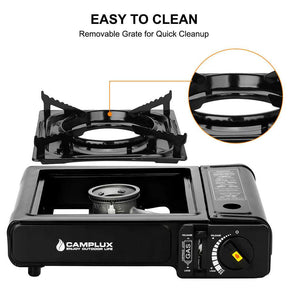 Camplux Dual Fuel Propane & Butane Stove with Carrying Case, Portable Camping Stoves with CSA Certification