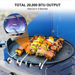 Camplux Propane Camping Stove 20,000 BTU, Camping Stoves 2 Burners with CSA Certification