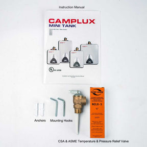 Camplux mini tank manual with mini tank accessories.