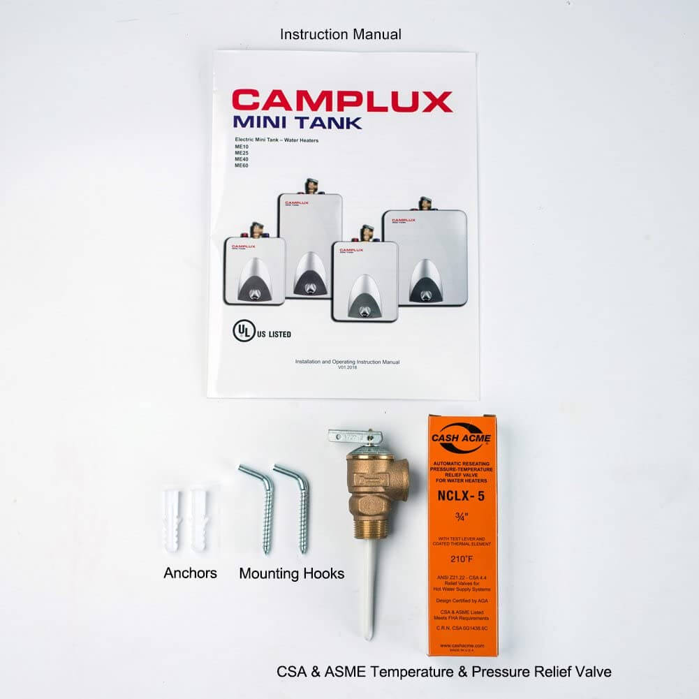 Camplux Electric Mini Tank Point of Use Water Heater 120V - 6.0 Gallon