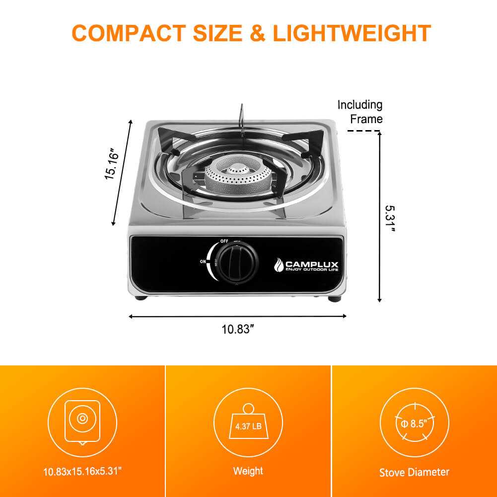 Camplux Single Burner Propane Stove 9,800 BTU, Stainless Steel Portable Gas Stoves