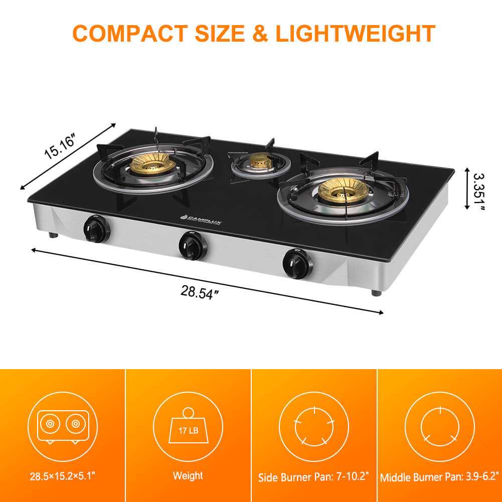 21,600BTU 3 Burners Tempered Glass Portable Stoves for Camping