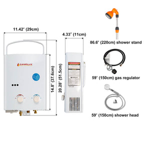 Camplux Portable Poolside Outdoor Shower with on/Off Valve and Tripod Stand